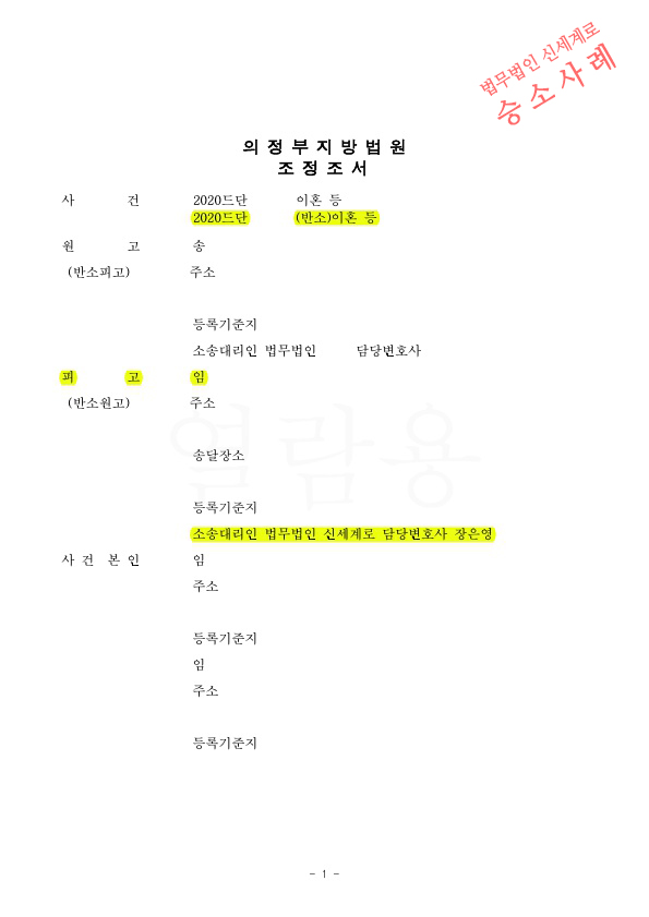 아빠가 두아이 양육권확보하고 및 상대방에 대한 면접교섭을 전화만으로 제한, 이혼조정성립 승소