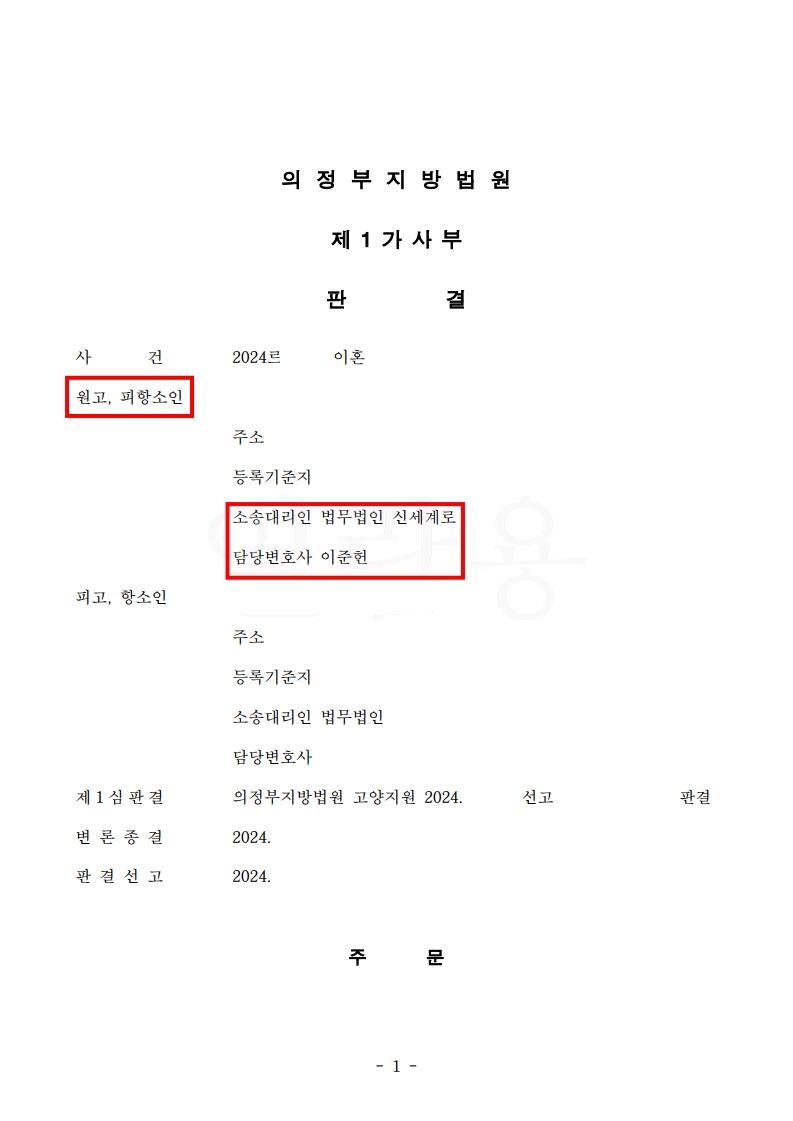 숨겨진 전혼 사실과 경제적 강요로 깨진 결혼, 상대 항소심 기각 사례