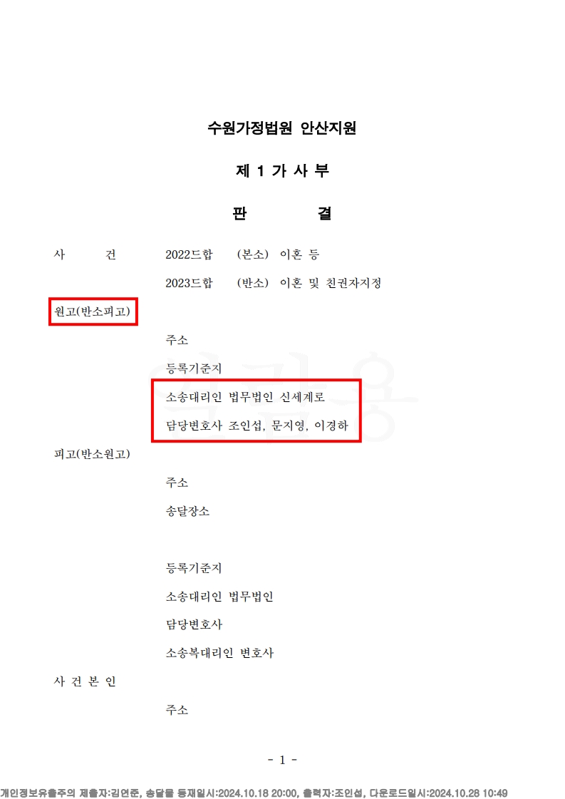 2년간의 소송 끝에 얻어낸 공정한 재산분할과 자녀 양육권[재산분할승소사례]